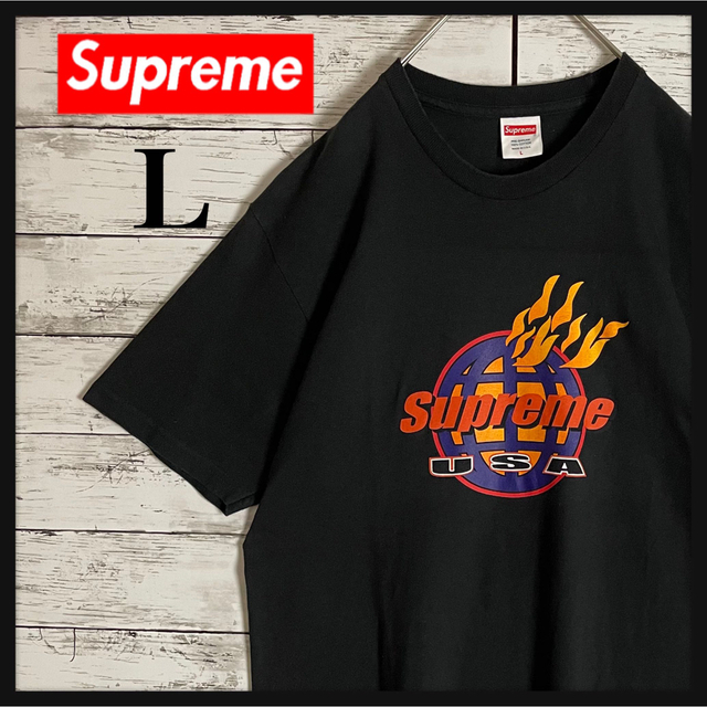 【超人気モデル】シュプリーム デカロゴ ファイヤーパターン 即完売 Tシャツ | フリマアプリ ラクマ