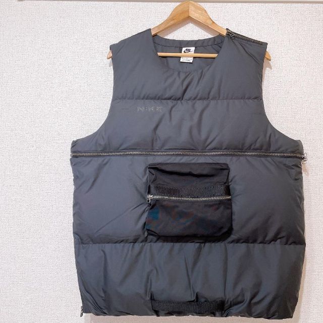 2XL ナイキ ノーカラー ダウンベスト ミリタリー シティメイド XXL 黒