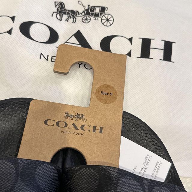 coach コーチ シグネチャー 新品 ブラック サンダル 27cm