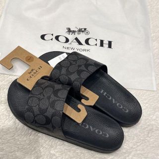 コーチ(COACH)のcoach コーチ シグネチャー 新品 ブラック サンダル 27cm(サンダル)