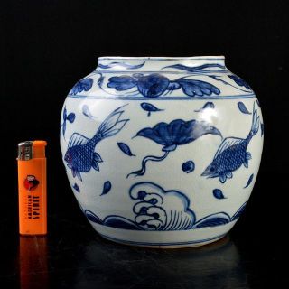 中国 青花 花卉魚波文瓶 壷 N R5755の通販 by takaryo123's shop｜ラクマ