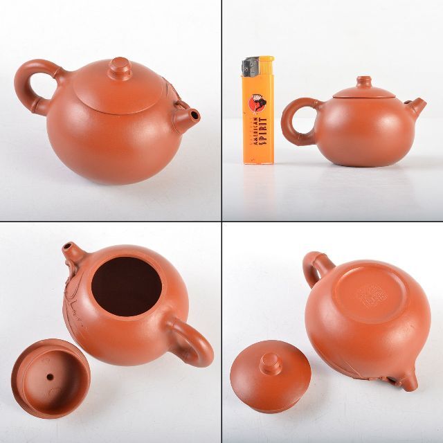 中国 紫砂 朱泥 急須 茶壷 在銘 袱紗・時代箱付 Y R5938
