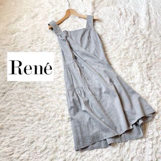 ルネ(René)の美品✨ルネRene✨バックデザイン ティアードワンピース Aライン ノースリーブ(ひざ丈ワンピース)