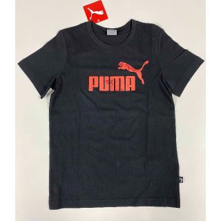 プーマ(PUMA)の新品 130 ★ PUMA ジュニア 半袖 Tシャツ ブランク ロゴ ブラック(Tシャツ/カットソー)