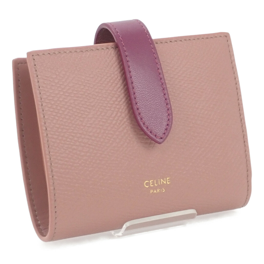 【Aランク】CELINE セリーヌ スモールストラップウォレット アンティークローズ×ワイルドベリー 10H263BRU.24SW【ISEYA】