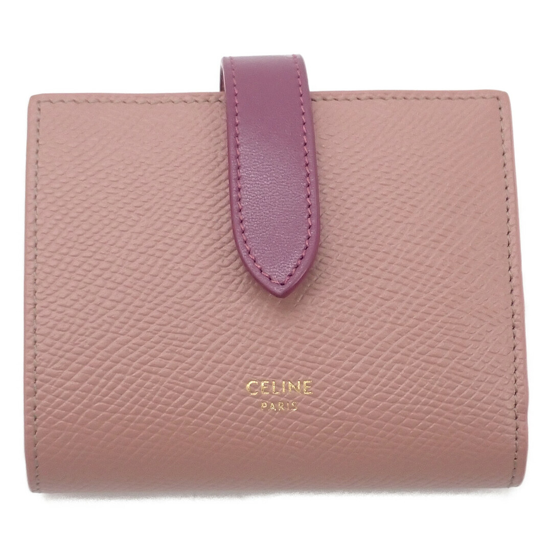 【Aランク】CELINE セリーヌ スモールストラップウォレット アンティークローズ×ワイルドベリー 10H263BRU.24SW【ISEYA】