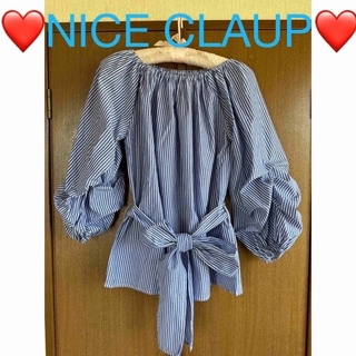 ナイスクラップ(NICE CLAUP)の❤️NICE CLAUP❤️ナイスクラップ❤️ストライプリボン❤️トップス❤️(シャツ/ブラウス(長袖/七分))