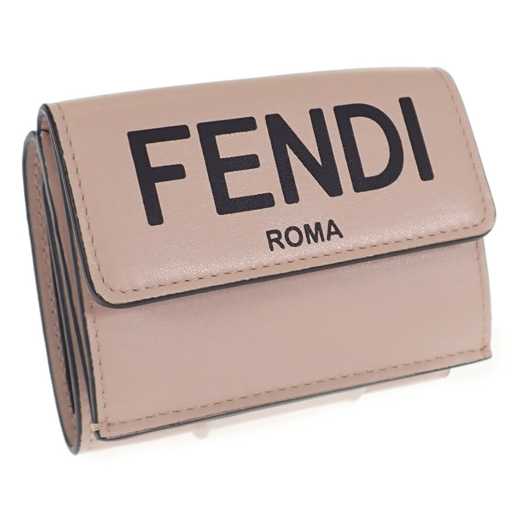 【ABランク】FENDI フェンディ マイクロ三つ折り財布 8M0395 F1CN7 カーフスキン ピンク ウォレット 財布【ISEYA】メンズ