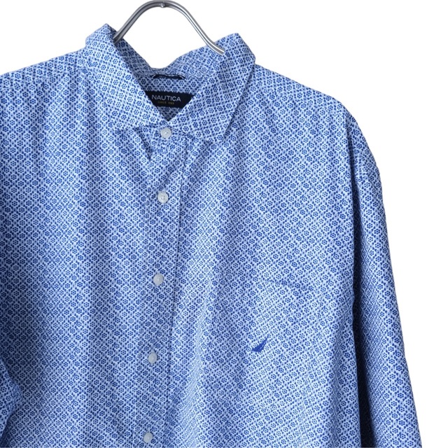 NAUTICA(ノーティカ)の00s NAUTICA Blue Flower Pattern Shirt メンズのトップス(シャツ)の商品写真