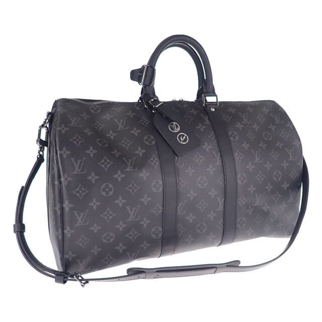 【Aランク】LOUIS VUITTON ルイヴィトン キーポルバンドリエール45 ボストンバッグ M43278 エクリプス ブラック【ISEYA】