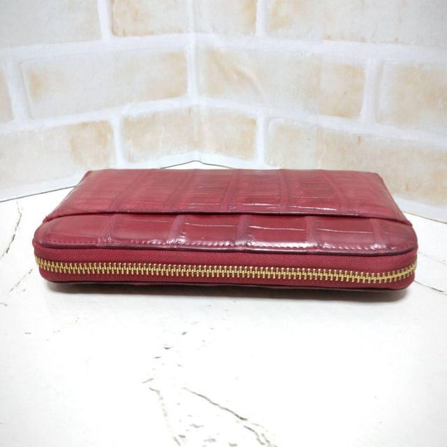 ☆クロコダイルワニ革 ラウンド 長財布/カードホルダー 小銭入れ付