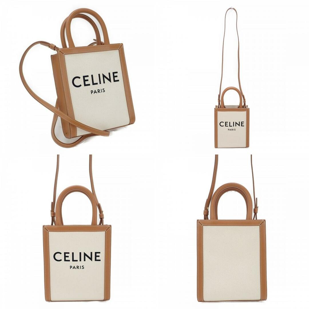 【Sランク】CELINE セリーヌ ミニ バーティカルカバ ショルダーバッグ 193302BNZ.02NT コットン カーフスキン ナチュラル タン【ISEYA】