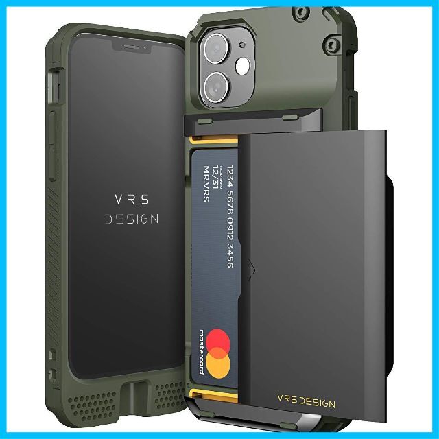 【色: グリーンロゴ】【VRS】 iPhone12mini 対応 ケース カード