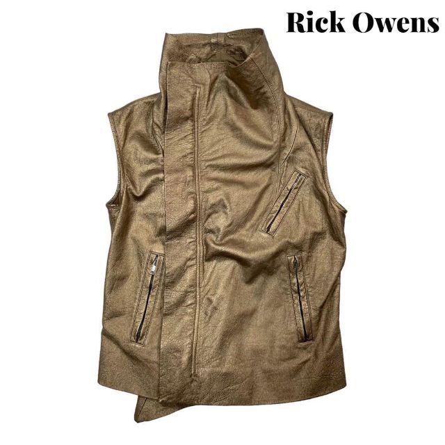 【美品】Rick Owens リック オウエンス 変形 レザー ベスト 42