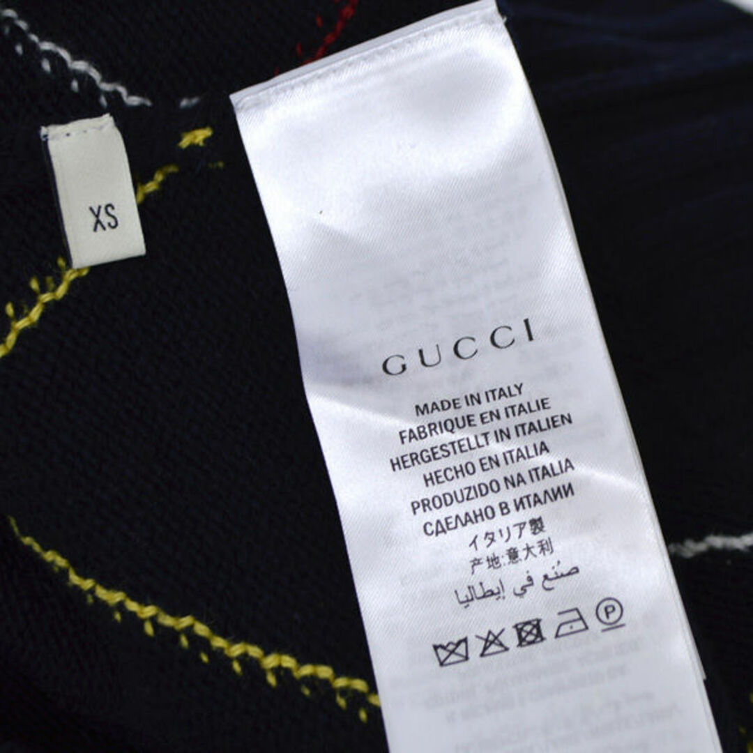 Gucci(グッチ)のGUCCI / グッチ ◆アーガイル ウール ニット クルーネック 刺繍 18 オーバーサイズ 474333 【メンズ/MEN/男性/ボーイズ/紳士】 ブランド  [0220373758] メンズのトップス(ニット/セーター)の商品写真