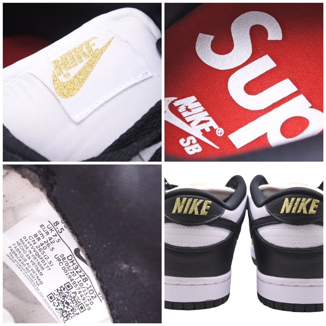 ナイキ NIKE DH3228-102 2021SS Supreme × Nike SB Dunk Low ダンク ロウ ブラック スター 黒  US8.5 26.5cm 未使用 37584