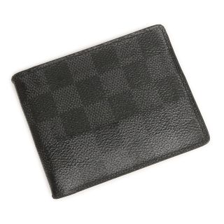 ルイヴィトン(LOUIS VUITTON)のルイ ヴィトン ポルトフォイユ パンス 二つ折り財布 ダミエグラフィット ブラック 黒 N41623 イニシャル入り LOUIS VUITTON（中古）(折り財布)