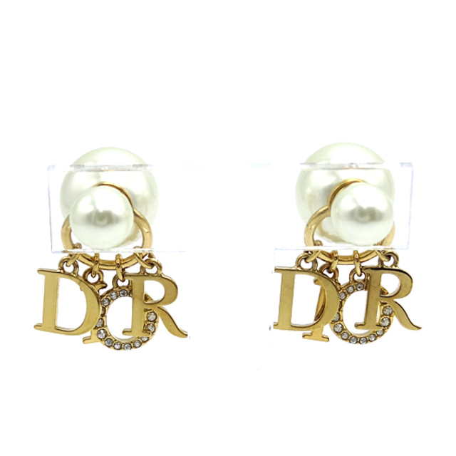 Christian Dior(クリスチャンディオール)のクリスチャンディオール トライバル パールピアス メタル レジンパール クリスタル ゴールド ジュエリー E1411TRICY Christian Dior  レディースのアクセサリー(ピアス)の商品写真