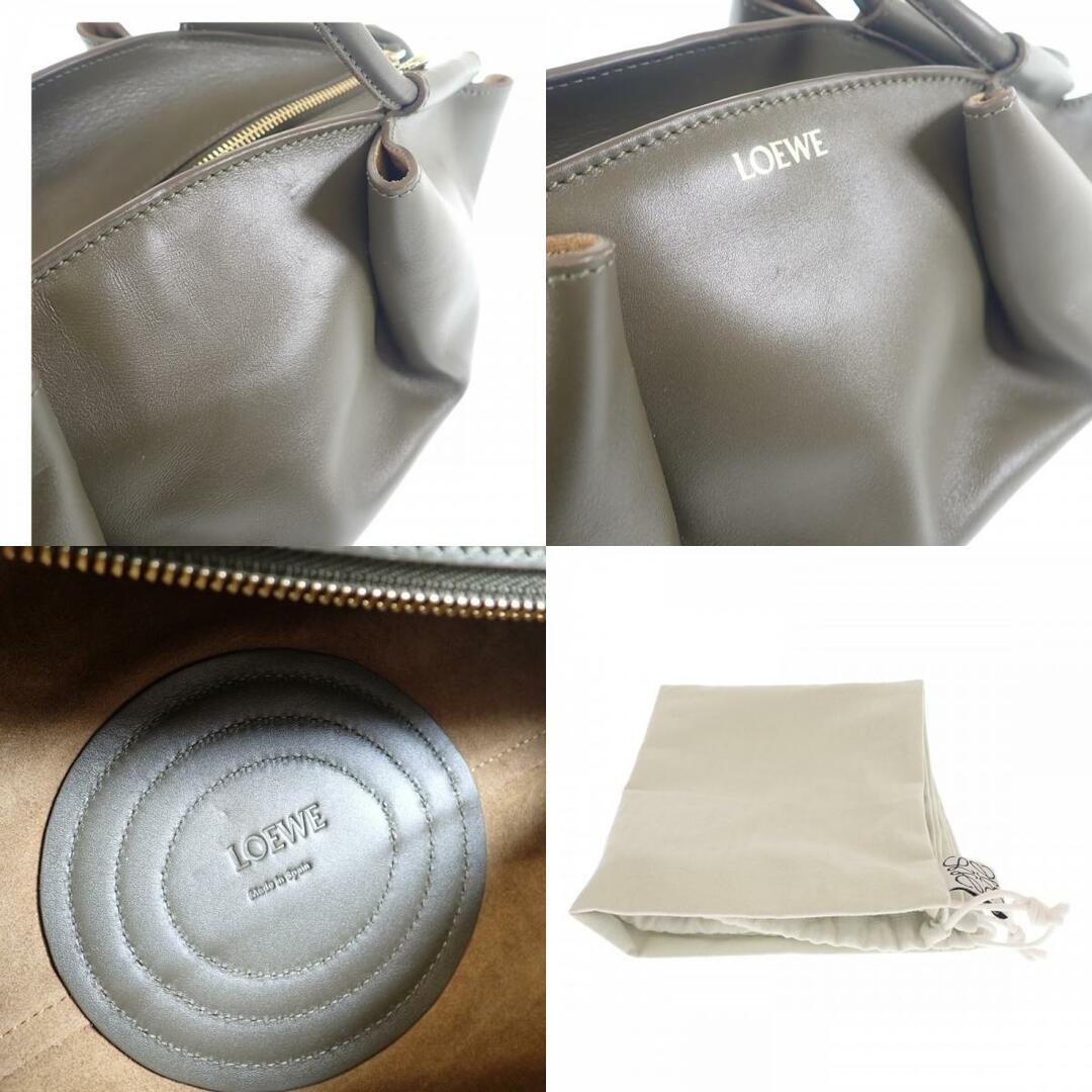 【Aランク】LOEWE ロエベ パセオバッグ スモール 2wayバッグ A709W15X02 シャイニーナパカーフ ダークカーキグリーン レディース【ISEYA】