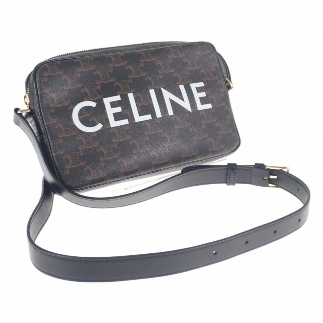 【Aランク】CELINE セリーヌ ミディアムメッセンジャーバッグ ショルダーバッグ 194502CIM.38NO トリオンフキャンバス ブラック【ISEYA】メッセンジャーバッグ