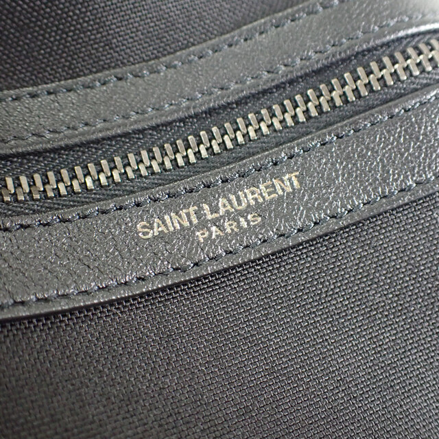 【ABランク】SAINT LAURENT サンローラン ポーチ シド ショルダーバッグ 5817009W0BD1000 キャンバス レザー ブラック【ISEYA】