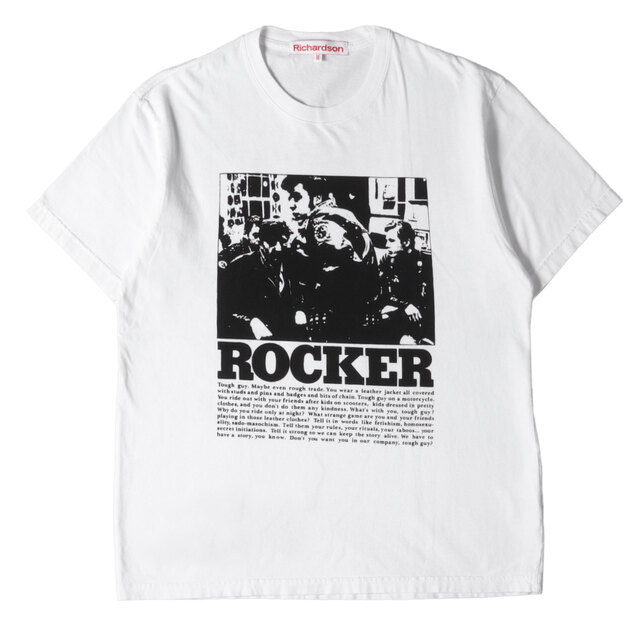 Richardson リチャードソン Tシャツ HYSTERIC GLAMOUR ヒステリックグラマー モノクロフォト クルーネックTシャツ FIST FUCKER ROCKER T-SHIRT 20AW ホワイト 白 M トップス カットソー 半袖 コラボ 【メンズ】