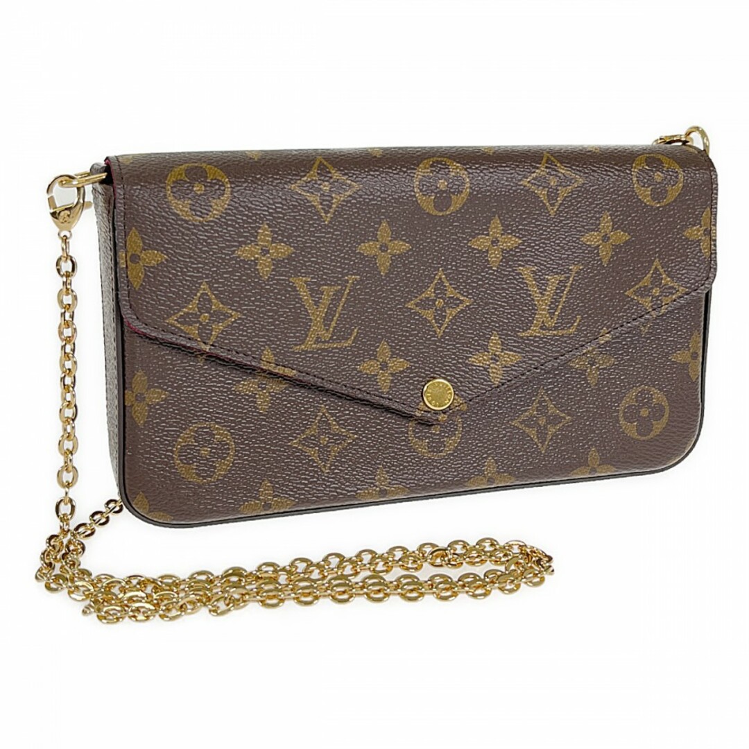 【Aランク】LOUIS VUITTON ルイヴィトン モノグラム ポシェット・フェリシー ショルダーバッグ M61276 フューシャ ゴールド金具【ISEYA】