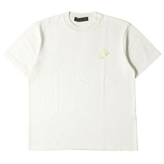 ルイヴィトン(LOUIS VUITTON)のLOUIS VUITTON ルイヴィトン Tシャツ シグネチャー ショートスリーブ クルーネック コットン ニット Tシャツ RM222E OY8 HNN42X 22AW トップス 半袖 カットソー ニットソー アイボリー M イタリア製 ブランド 【メンズ】【中古】【美品】【K3722】(Tシャツ/カットソー(半袖/袖なし))