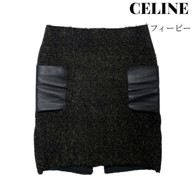 celine - 【美品】CELINE セリーヌ フィービー期 ウール レザー スカート 38の通販 by ポドSHOP ｜セリーヌならラクマ