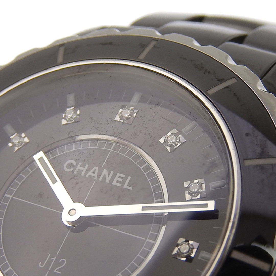 シャネル CHANEL J12 メンズ クォーツ 腕時計 SS/セラミック 12PD ブラック文字盤 H2124  新入荷 CH0857
