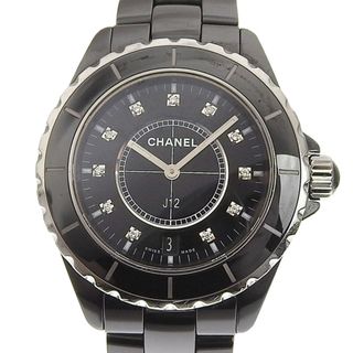 シャネル CHANEL J12 メンズ クォーツ 腕時計 SS/セラミック 12PD ブラック文字盤 H2124 中古 新入荷 CH0857