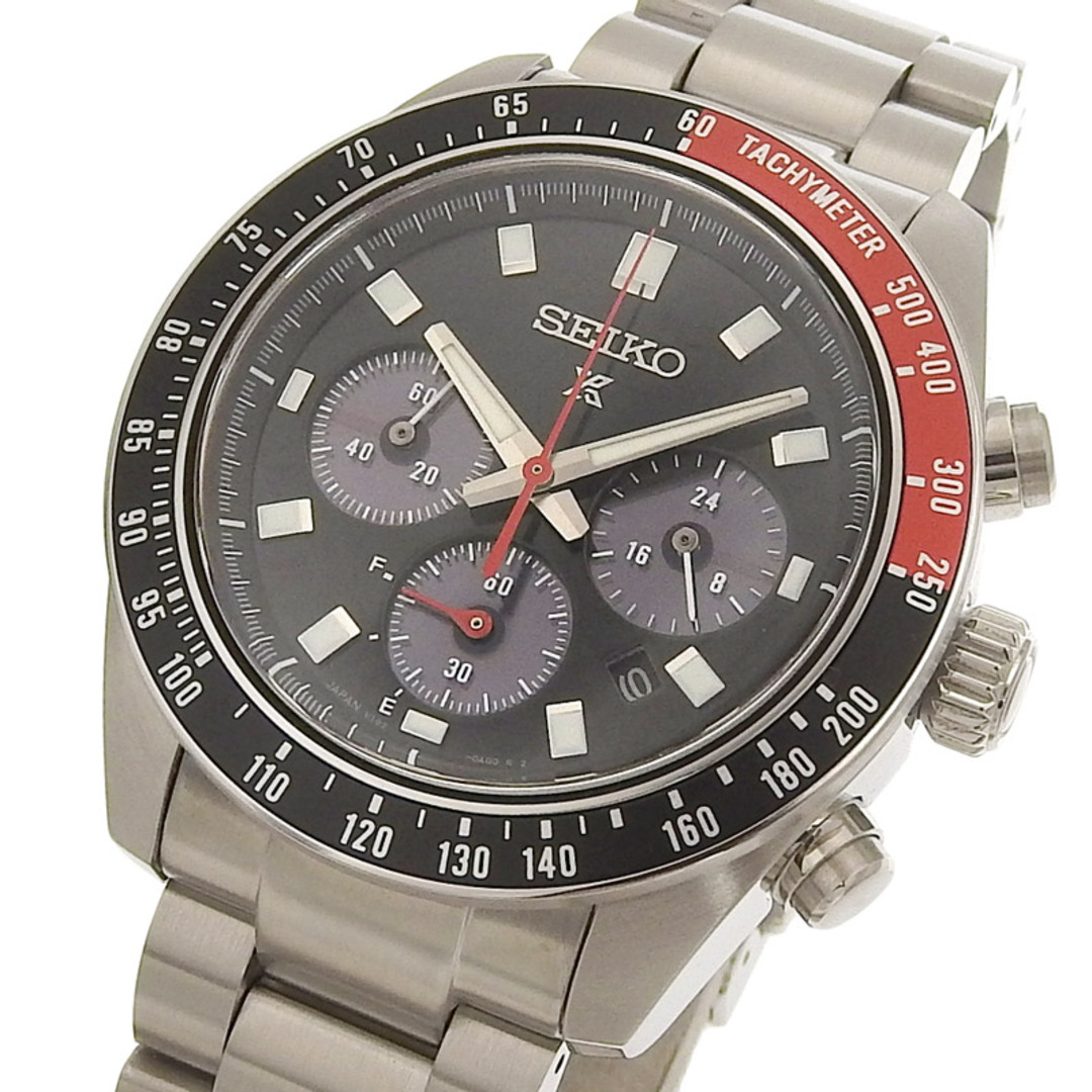 セイコー SEIKO プロスペックス スピードタイマー メンズ ソーラー 腕時計 SS ブラック文字盤 V192-0AH0 中古 新入荷 OW0404