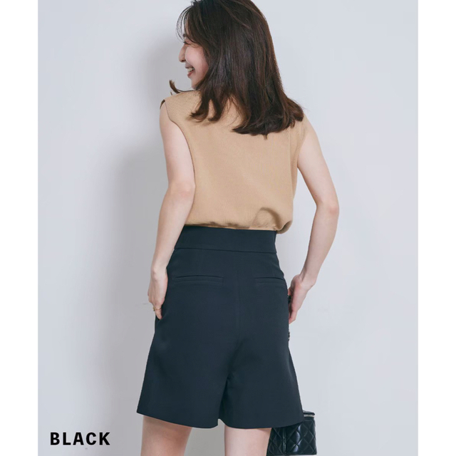 BASEMENT(ベースメント)のbasement online ハイウエストショートパンツ BLACK Mサイズ レディースのパンツ(ショートパンツ)の商品写真