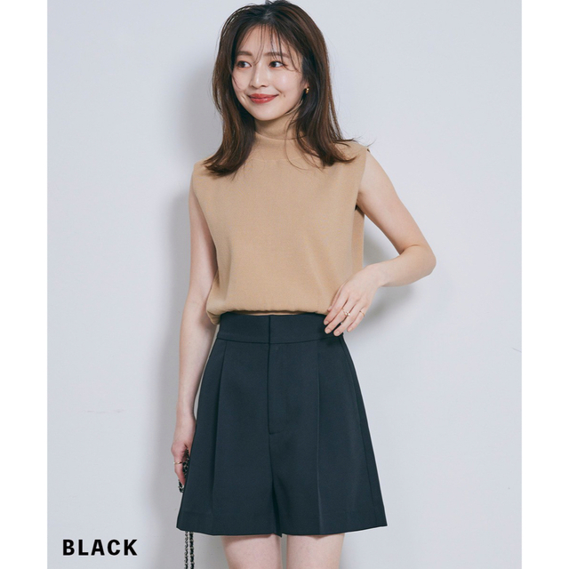 BASEMENT(ベースメント)のbasement online ハイウエストショートパンツ BLACK Mサイズ レディースのパンツ(ショートパンツ)の商品写真