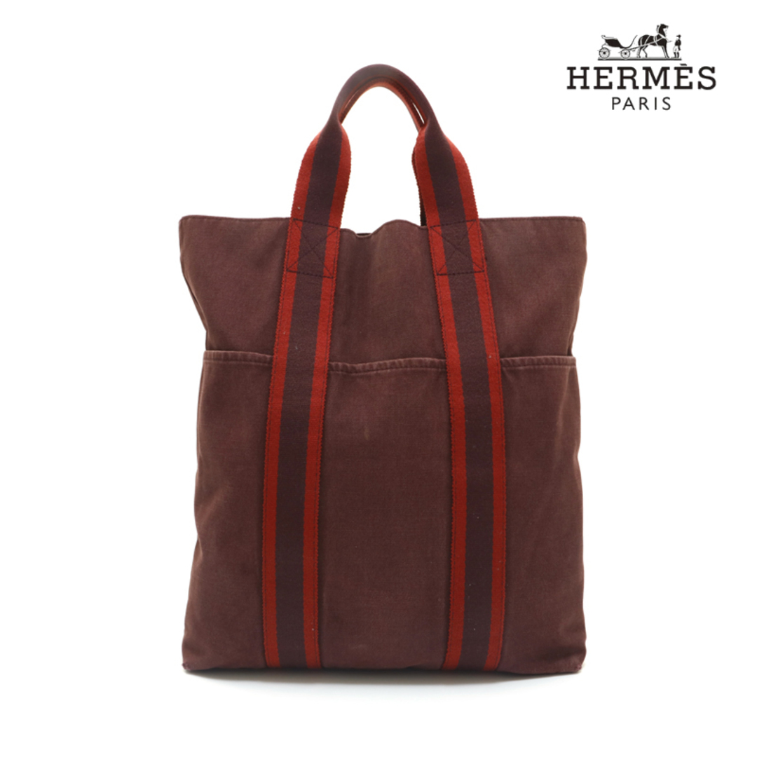 エルメス HERMES フールトゥ カバス ハンドバッグ コットンキャンバス