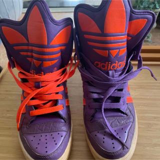 希少　adidas ハイカット　スニーカー　屋　ビンテージ　レトロ　紫