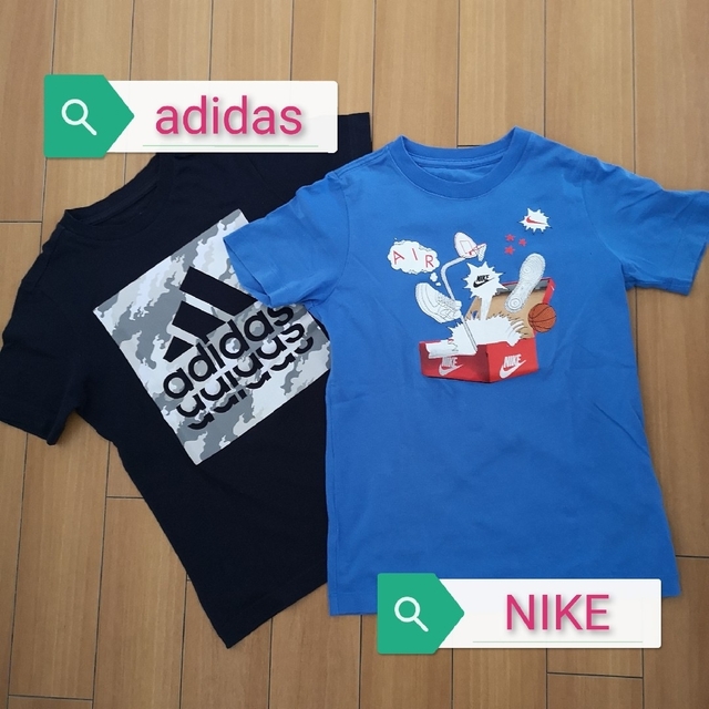 adidas(アディダス)のアディダス　ナイキ　半袖Ｔシャツ2枚セット  140 キッズ/ベビー/マタニティのキッズ服男の子用(90cm~)(Tシャツ/カットソー)の商品写真