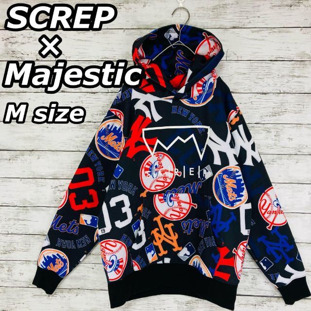 Majestic - 極美品 希少 screp コラボ mlb 総柄 パーカー m sizeの通販 ...