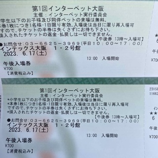 インターペット大阪　6月17日　午後入場券(その他)