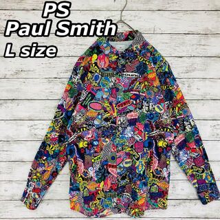 ps paul smith アメコミ ミュージック デザイン シャツ 総柄 | wic 