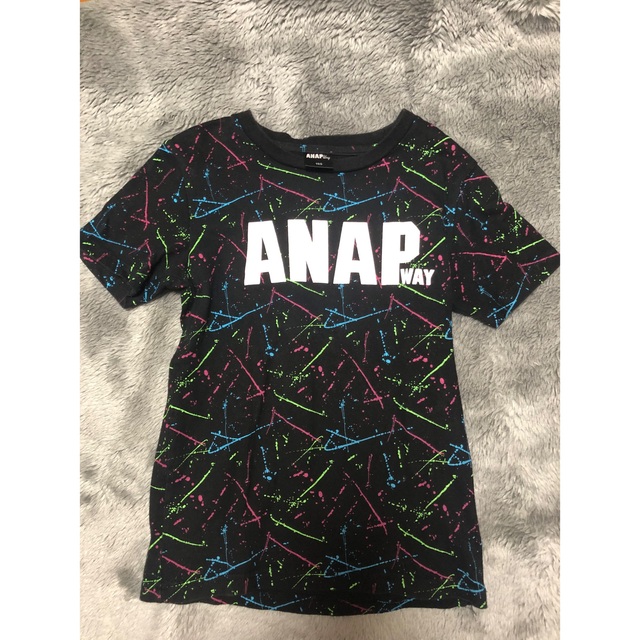 ANAP(アナップ)のＡＮＡＰ　Tシャツ　150センチ　黒 キッズ/ベビー/マタニティのキッズ服女の子用(90cm~)(Tシャツ/カットソー)の商品写真