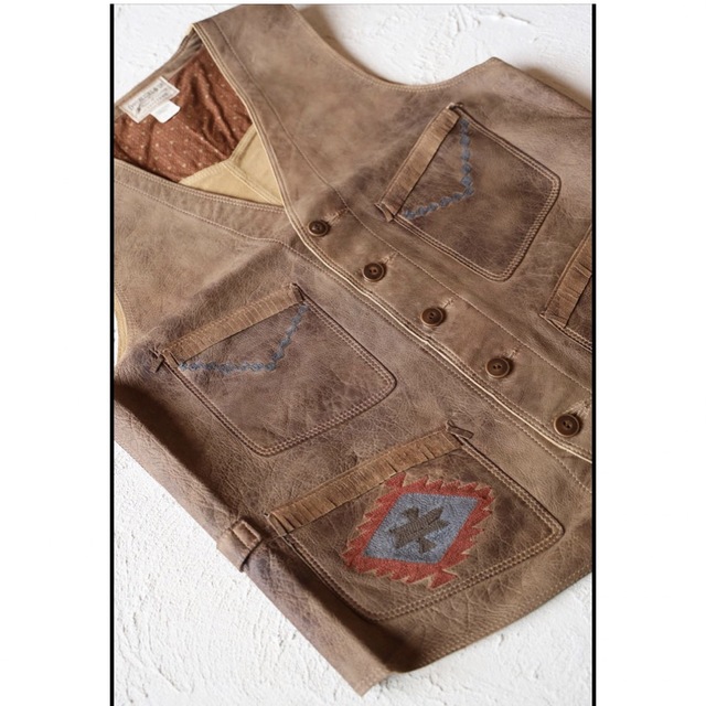 新品*RRL*限定 ハンドエンブロイダード シープスキン ベスト*S* 新品*RRL*限定 ハンドエンブロイダード シープスキン ベスト*S*