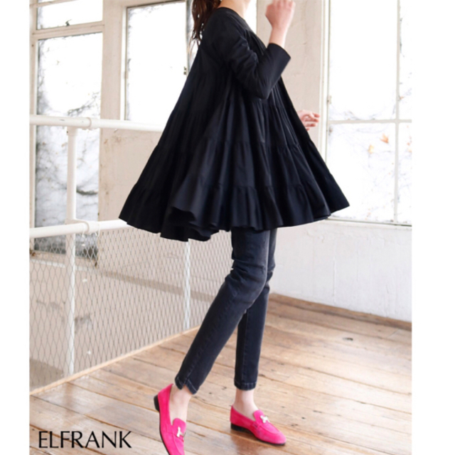 エルフランク マーレット風 ブラウス チュニック 黒  レディースのトップス(チュニック)の商品写真