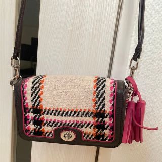 COACH コーチ レガシーショルダーバッグ　ツイード　タッセルチャーム