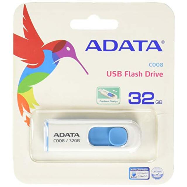 ADATA USBメモリ 32GB USB2.0 スライド式 ホワイト AC008-32G-RWE wgteh8f