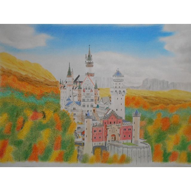 原画　「Castle」　城絵画/タペストリー