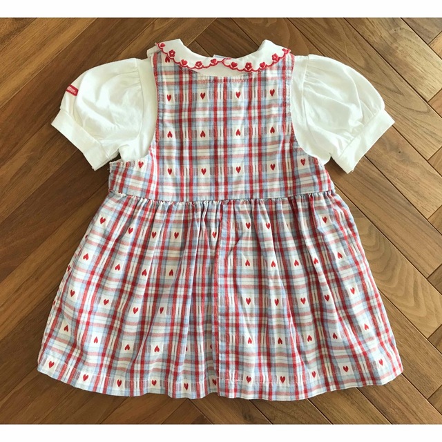 OshKosh(オシュコシュ)のoshkosh  ハートジャガードワンピース&シャツセット　2T キッズ/ベビー/マタニティのキッズ服女の子用(90cm~)(ワンピース)の商品写真