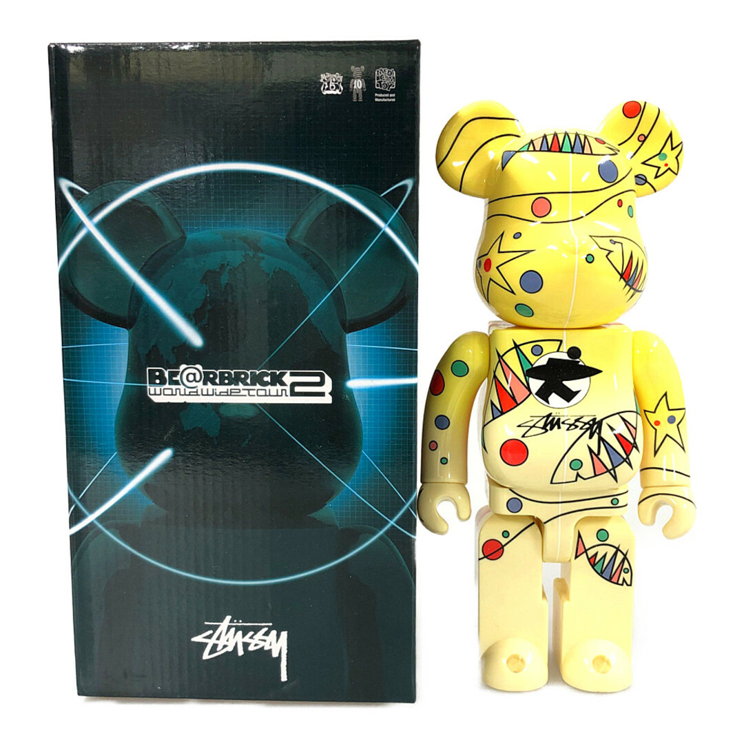 STUSSY MEDICOM TOY BE@BRICK 400% WWT2 WORLD WIDE TOUR ワールド ワイド ツアー 2 フィギュア イエロー系 400% 正規品 / 30377