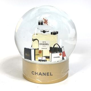 シャネル(CHANEL)のシャネル CHANEL ショッピングバッグ ショッパー No5 100周年 スノードーム クリスタルガラス クリア 新品同様(彫刻/オブジェ)