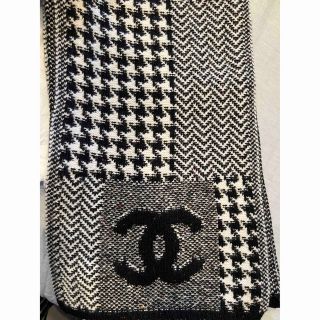 春夏新作 シャネル ストール ショール パールココ 黒 ブラック CHANEL
